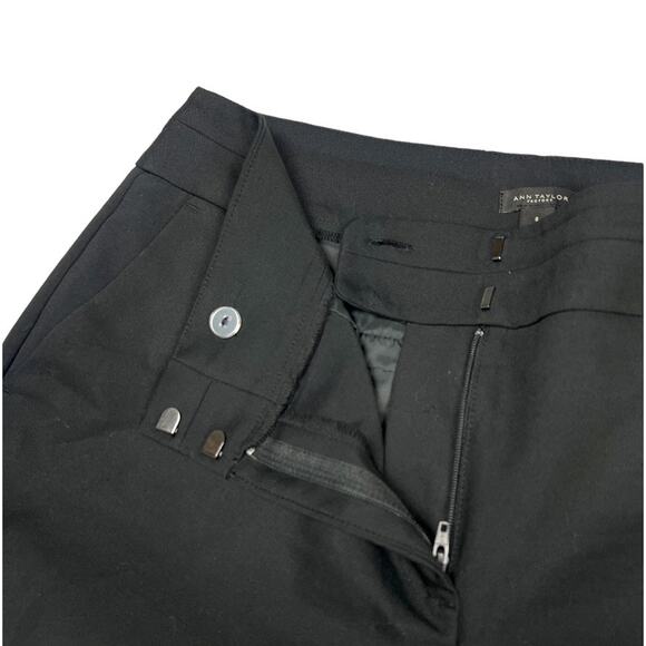 Ann Taylor Factory Pants Black Ankle Button Zip Fly Women's 8 Crop Trouser - Picture 9 of 11
